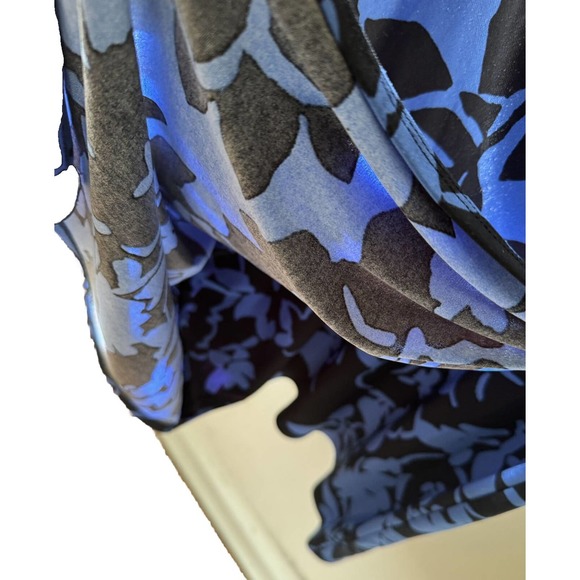 Lauren Ralph Lauren Dress Long Sleeve Blue Print Print Sz 10 Stretch Jersey - Picture 4 of 6